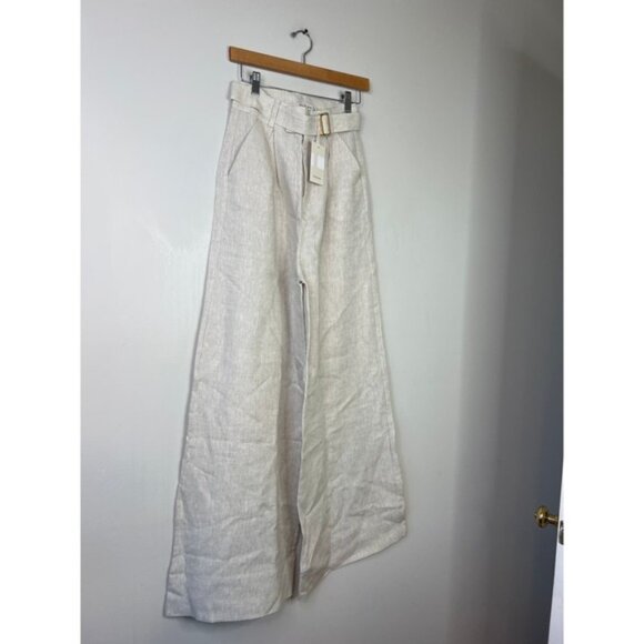 NWT The Femm Linen Detachable Belt Wide Leg Iris Pant Natural Women's Size: XS - Picture 3 of 8